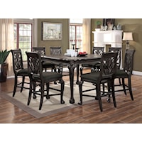 Industrial 9-Piece Counter Height Dining Table Set