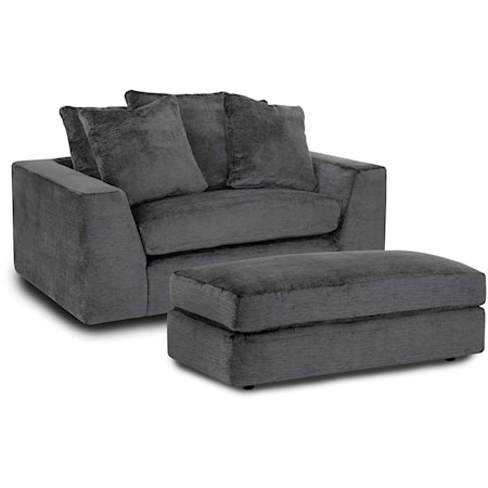 Casual Chair with Ottoman Set