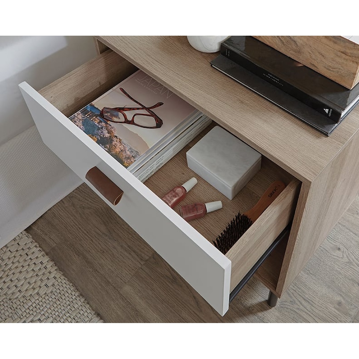 Sauder Anda Norr 1-Drawer Nightstand