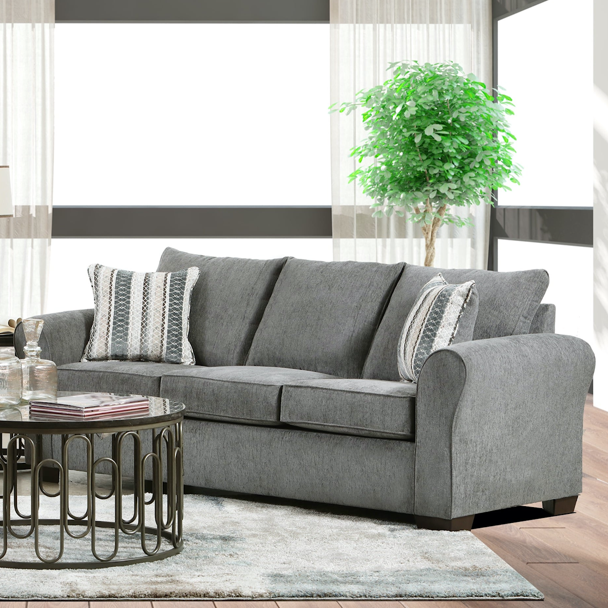 Fusion Furniture 6003 BRITTA GREYSTONE Sofa