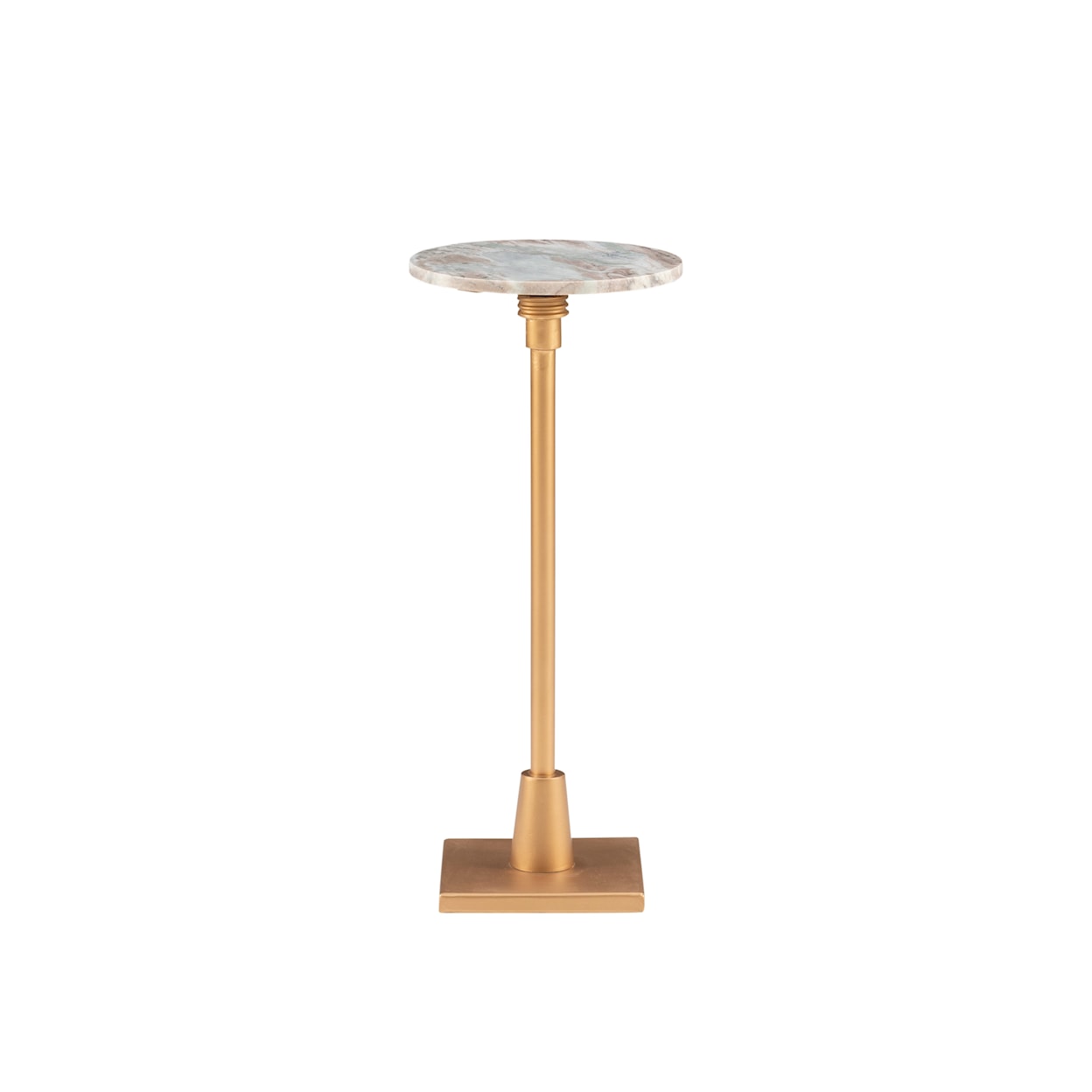 Powell Amyn Adj Drink Table Gold With Sandy Marble