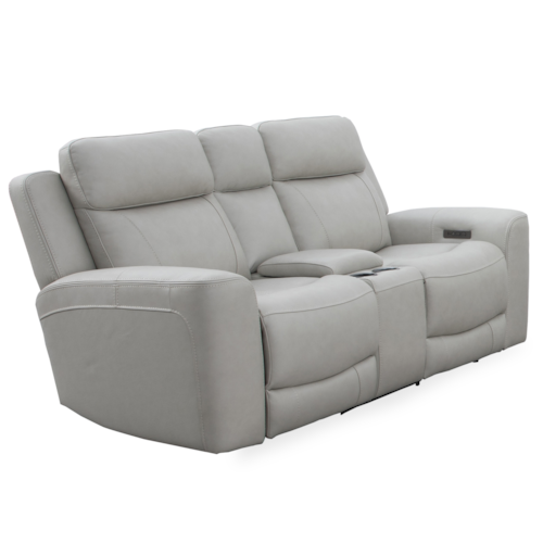 Casual Power Reclining Console Loveseat with Power Headrests