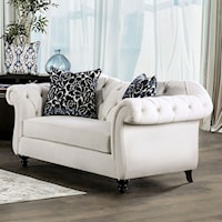 Transitional Love Seat with Flare Tapered Arms