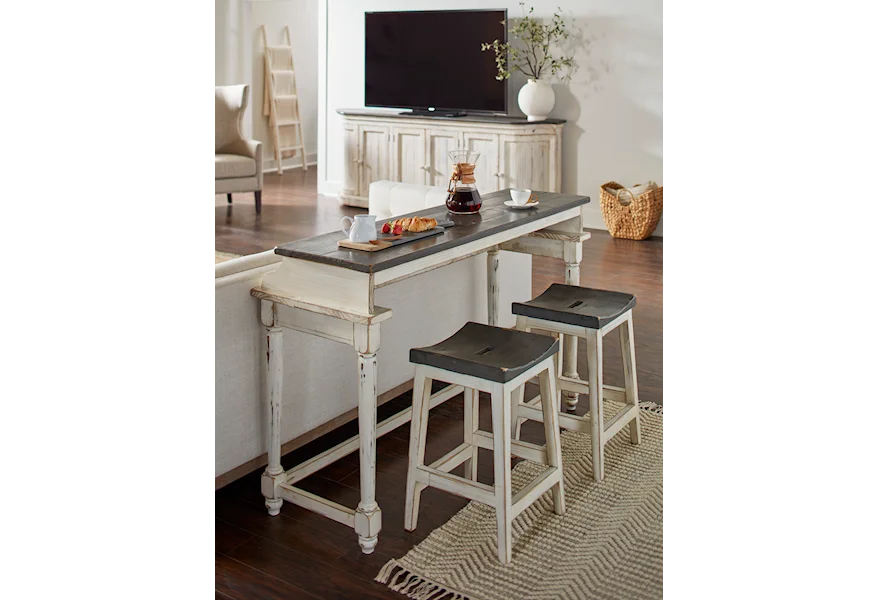 Hinsdale Console Bar Table with Two Stools by Aspenhome at Baer's Furniture