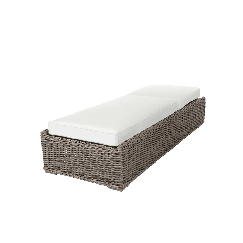 Adj. Cushioned Woven Chaise Lounge w/Wheels