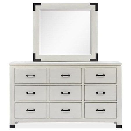 Dresser and Mirror Set