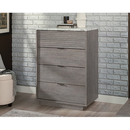 Contemporary Four-Drawer Bedroom Chest with Easy-Glide Drawers
