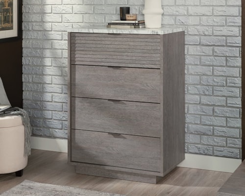Contemporary Four-Drawer Bedroom Chest with Easy-Glide Drawers