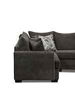 Behold Home WF1680 Chevy Contemporary Sectional Sofa with Nailhead Trim