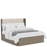 Contemporary King Platform Bed with Upholstered Headboard