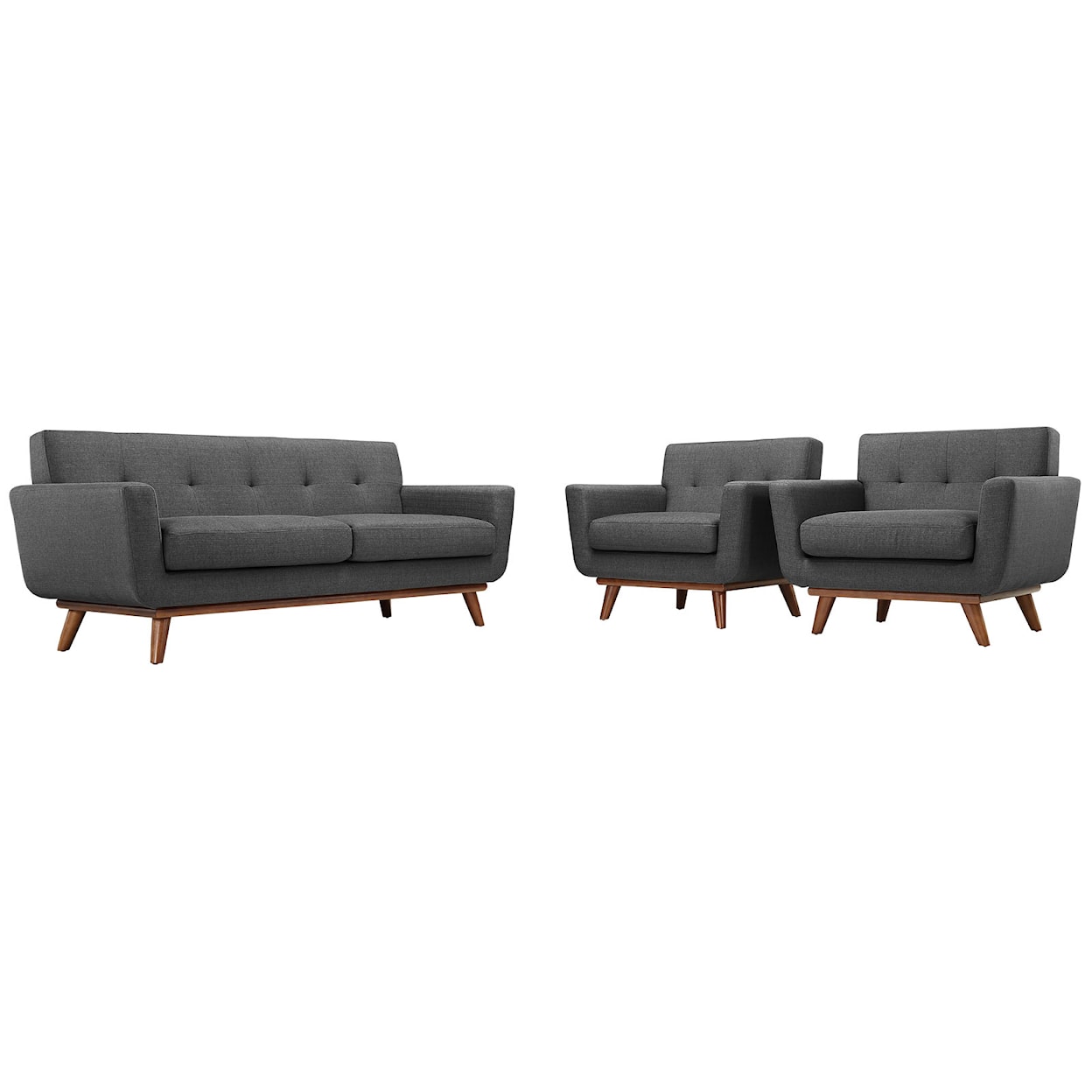 Modway Engage Armchairs and Loveseat Set