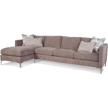 Lenox Chaise Sectional with Metal Legs