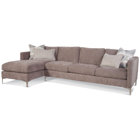 2-Piece Sectional Sofa with Metal Legs