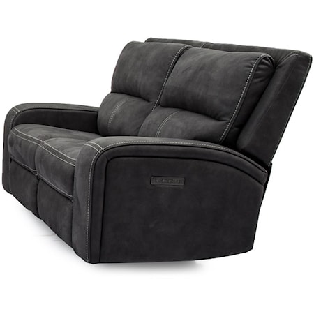 Contemporary Power Reclining Loveseat with USB Ports and Power Headrests