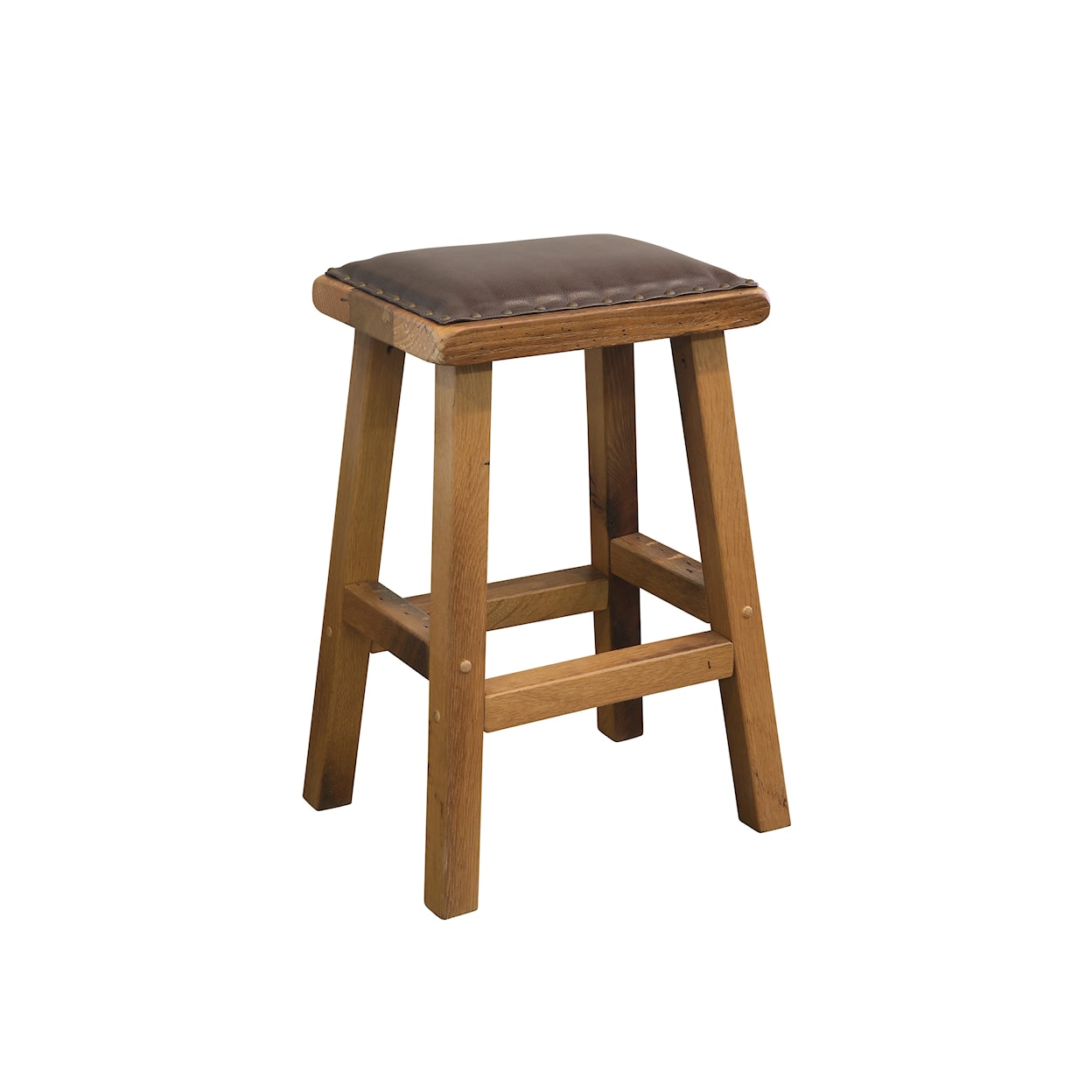 Urban Barnwood Furniture Bridgeport 24" Barnwood Leather Seat Barstool