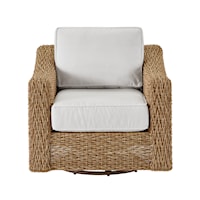 Coastal Outdoor Living Swivel Lounge Chair with Wicker Frame