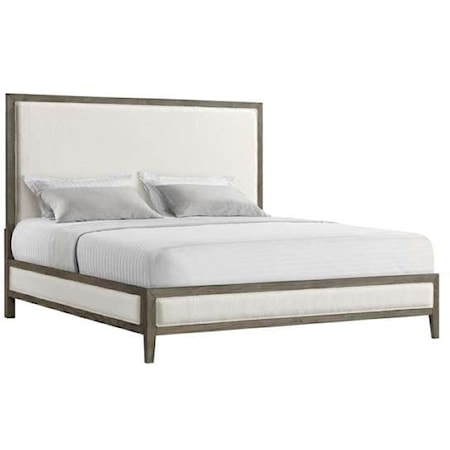 Contemporary King Panel Bed with Low Footboard