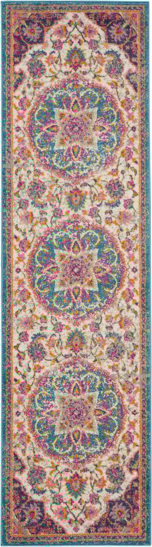2'2" x 10' Ivory/Multi Runner Rug