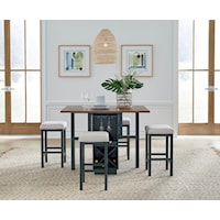 Transitional 5-Piece Counter-Height Pub Table Dining Set
