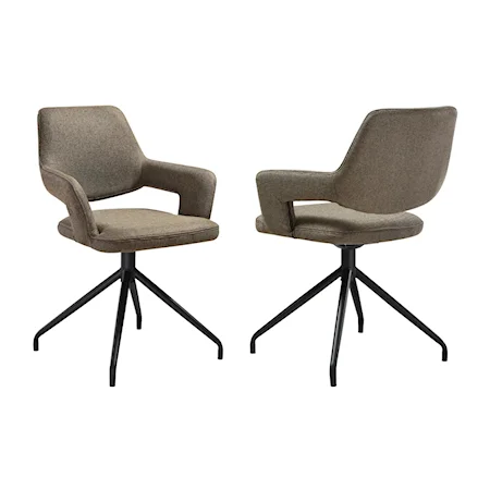 Transitional Swivel Upholstered Dining Chair Set of 2