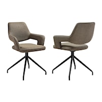 Transitional Swivel Upholstered Dining Chair Set of 2