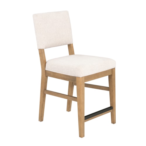 Contemporary Upholstered Counter-Height Chair with Footrest