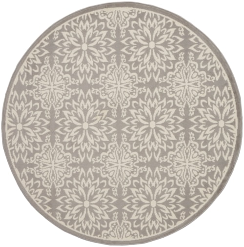 8'  Ivory/Grey Round Rug