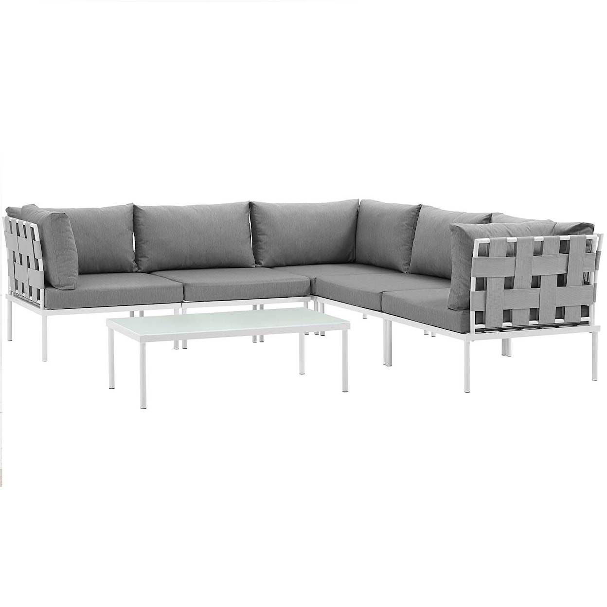 Modway Harmony Outdoor 6 Piece Sectional Sofa Set
