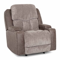 Power Headrest Rocking Recliner with Massage, Dual Arm Storage and Cupholders