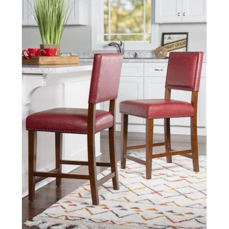 Brook Red Counter Stool