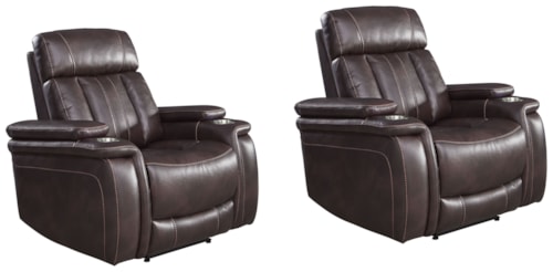 Casual Power Recliner with Power Headrest (Set of 2)