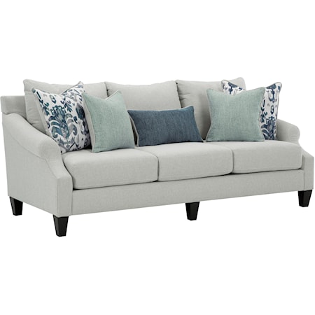 Cosmo Linen Transitional Sofa with Tapered Legs