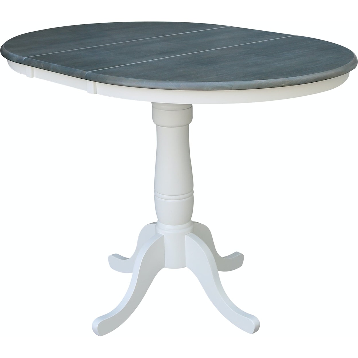 John Thomas Dining Essentials Round Table in Heather Gray/ White