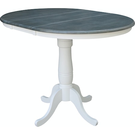 Round Table in Heather Gray/ White