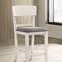 Transitional Set of 2 Counter Height Side Chairs with Upholstered Seat