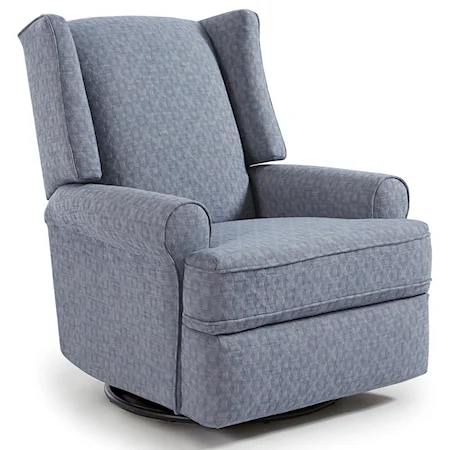 Wing Chair Style Swivel Glider Recliner