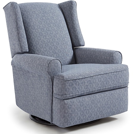 Wing Chair Style Power Swivel Glider Recliner