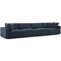 Down Filled Overstuffed 4 Piece Sectional Sofa Set
