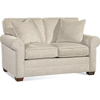 Transitional Loveseat with Rolled Armrests