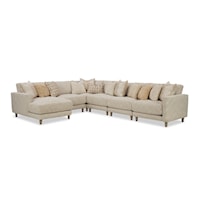 Contemporary 5-Seat Sofa with Wide Chaise