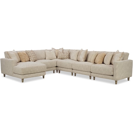 Contemporary 5-Seat Sofa with Wide Chaise
