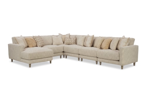 Contemporary 5-Seat Sofa with Wide Chaise
