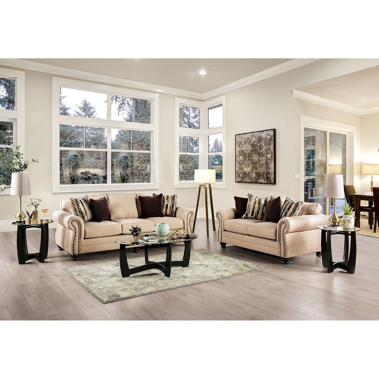 Furniture of America Kailyn Sofa and Loveseat Set