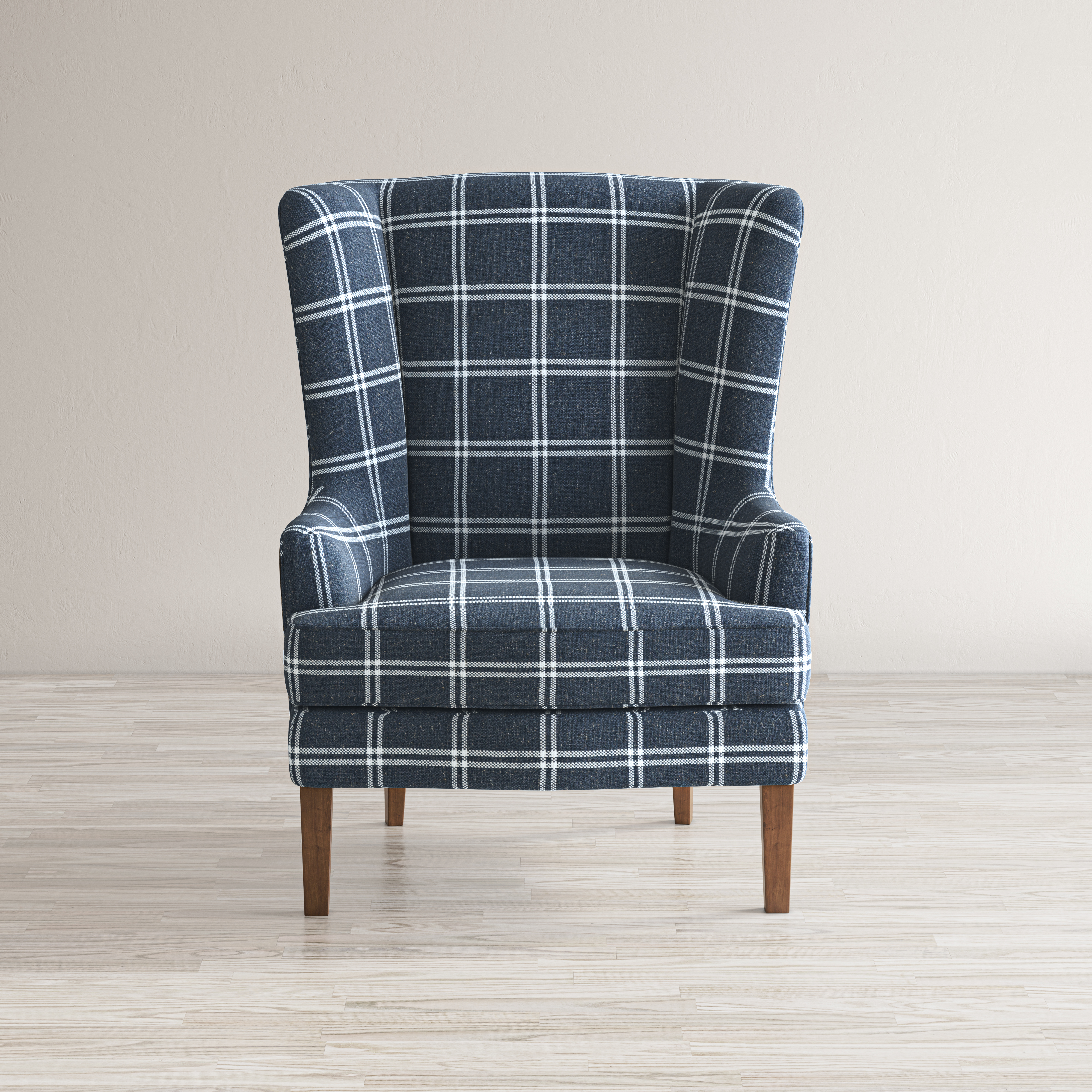 navy plaid chair