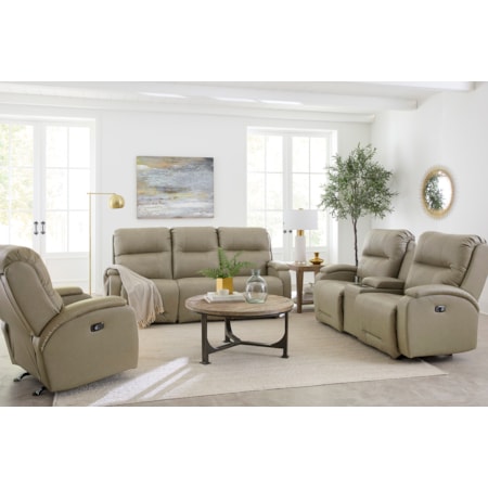 Power Reclining Leather Living Room Set
