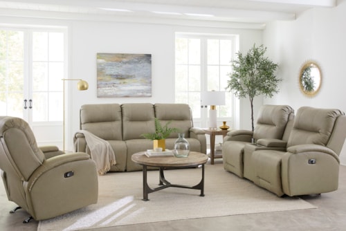 Power Reclining Leather Living Room Set