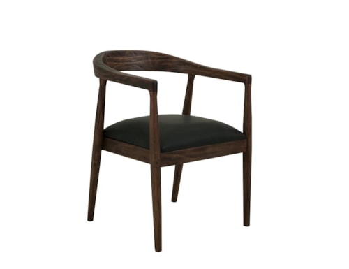 Transitional Open Back Dining Chair with Upholstered Seat