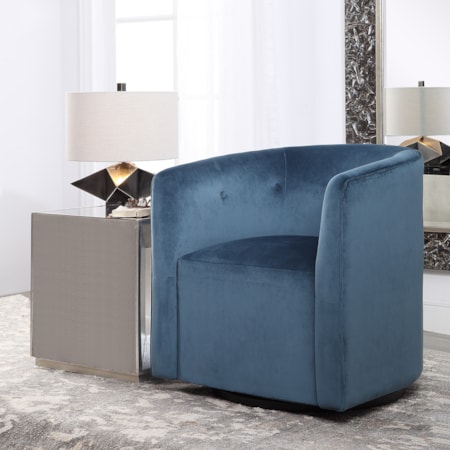 Mallorie Blue Swivel Chair