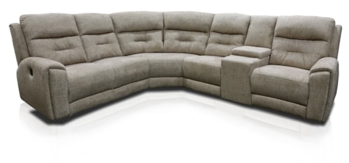 Transitional 3-Piece Manual Reclining Sectional Sofa with Entertainment Console