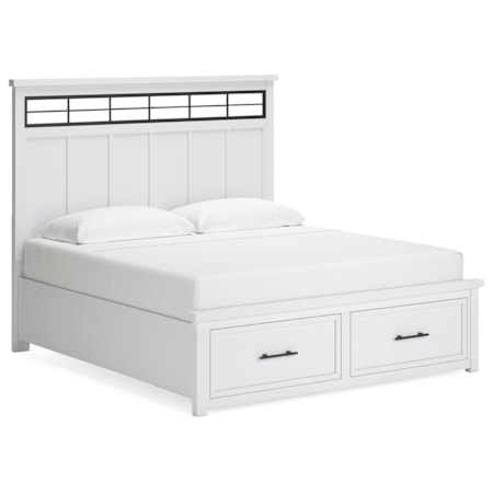 King Panel Storage Bed
